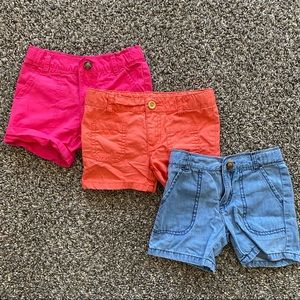 3T Carter’s shorts bundle, orange, pink, blue jean